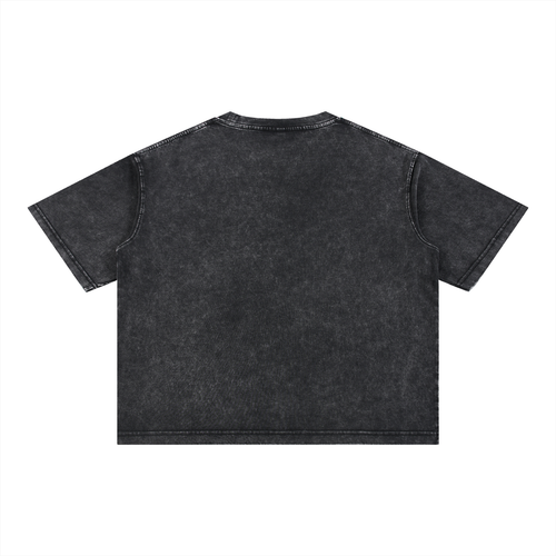 Boxy Cotton Shirt w/ Logo&Shadow