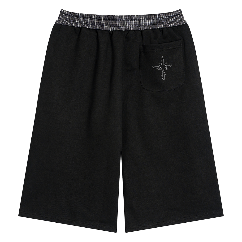 Shorts w/ Plaid Waistband