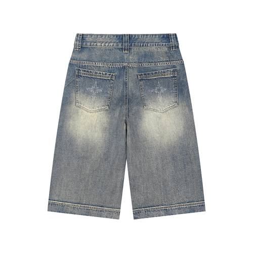 Baggy Denim Shorts w/ Logo