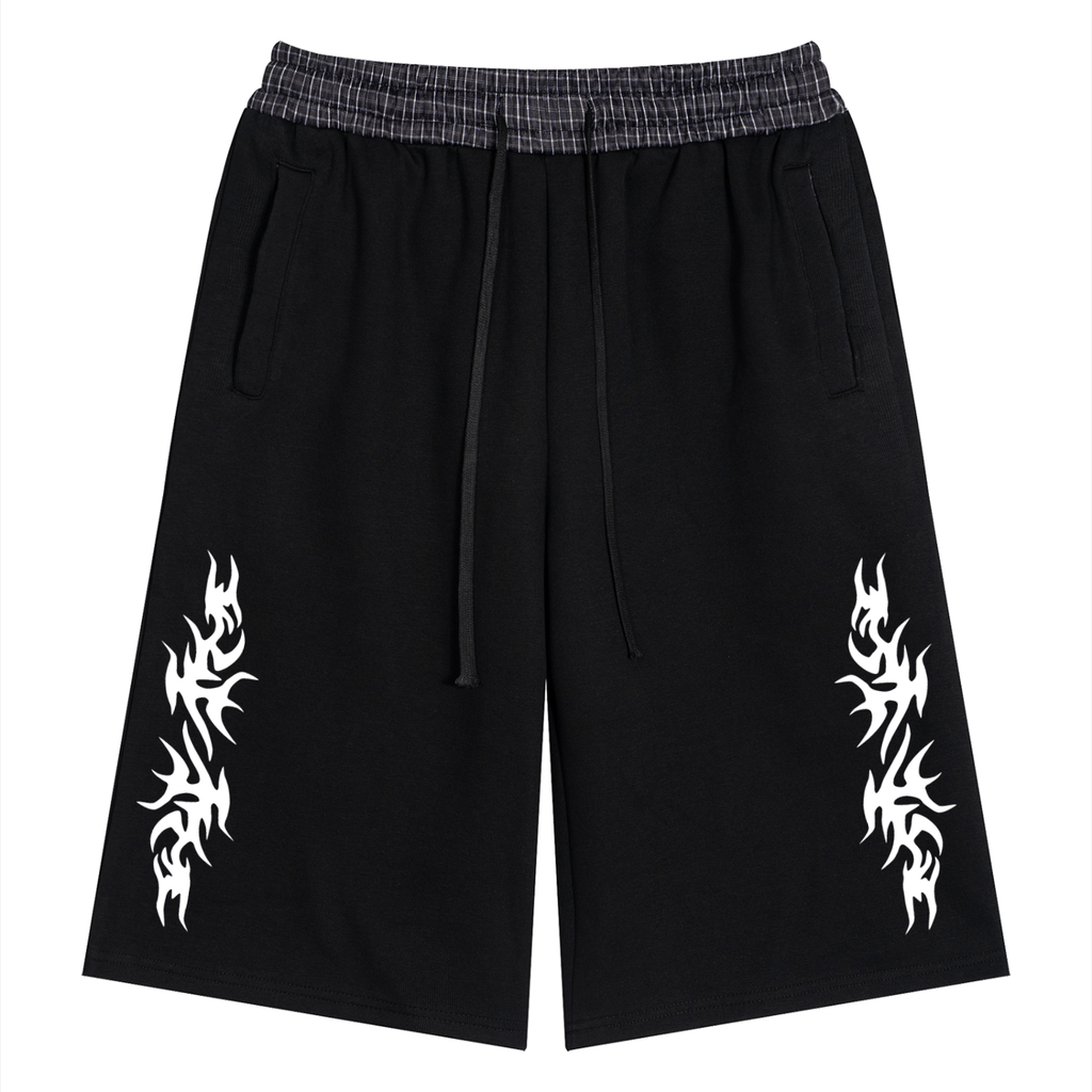 Shorts w/ Plaid Waistband