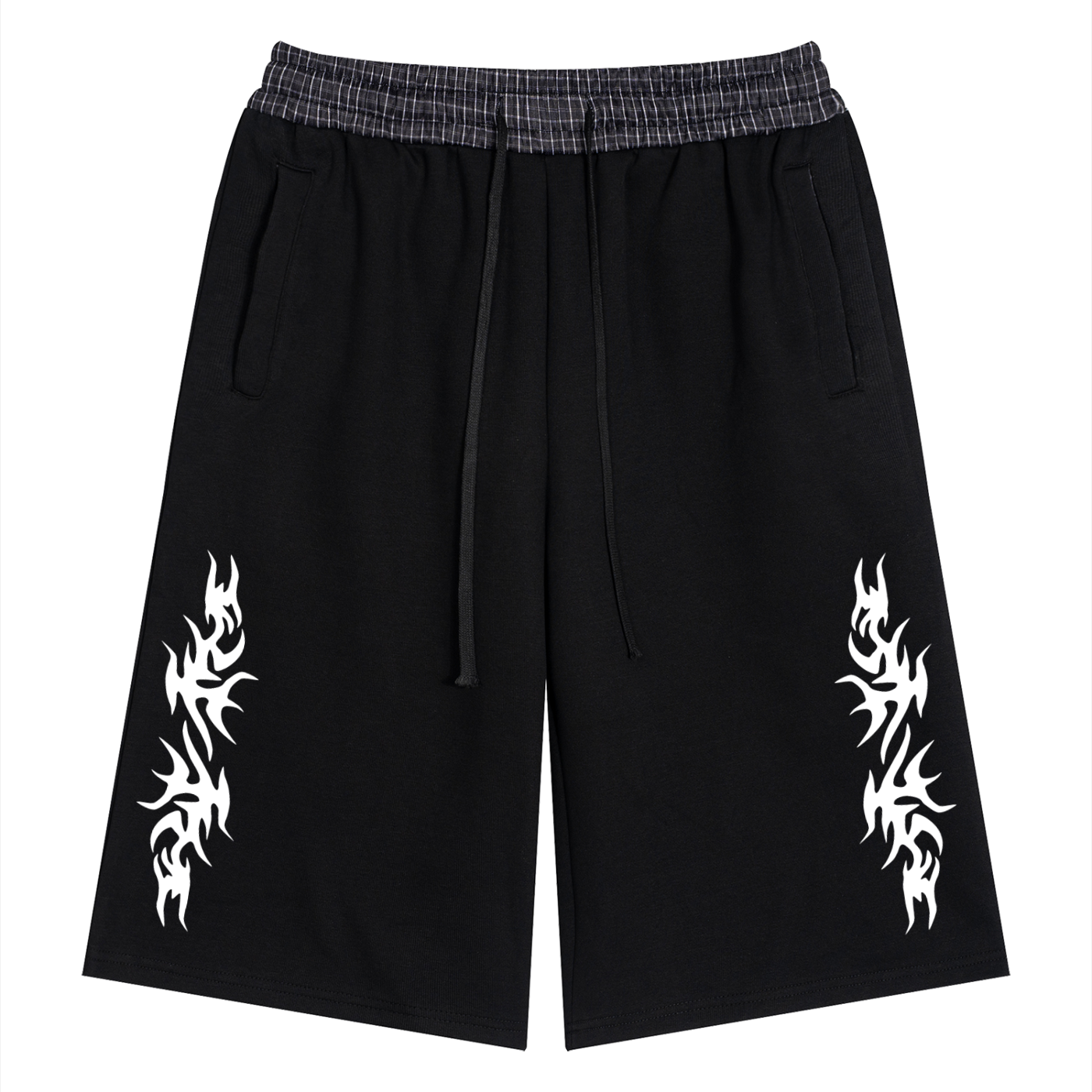 Shorts w/ Plaid Waistband
