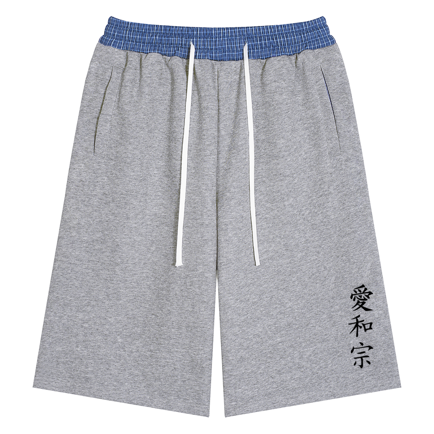 Peace, Love, and Tranquility Shorts w/ Plaid Waistband