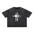 Boxy Cotton Shirt w/ Logo&Shadow